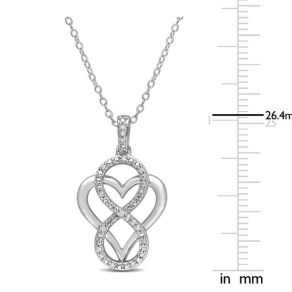 Sterling silver and diamond necklace. NEW WITHOUT TAGS - Picture 5 of 7